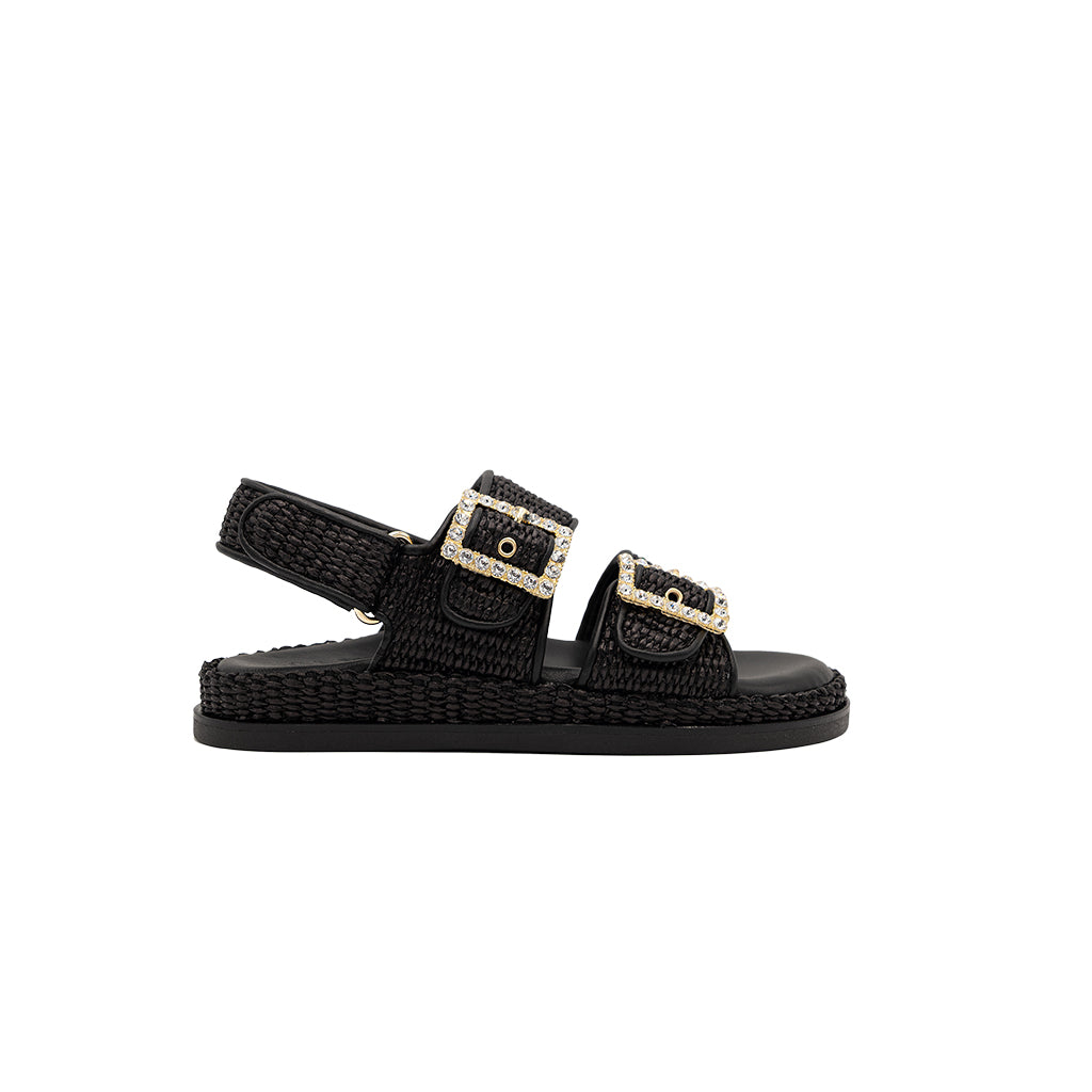 Maya - Black | Sandali in Rafia