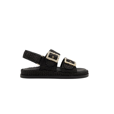 Maya - Black | Sandali in Rafia