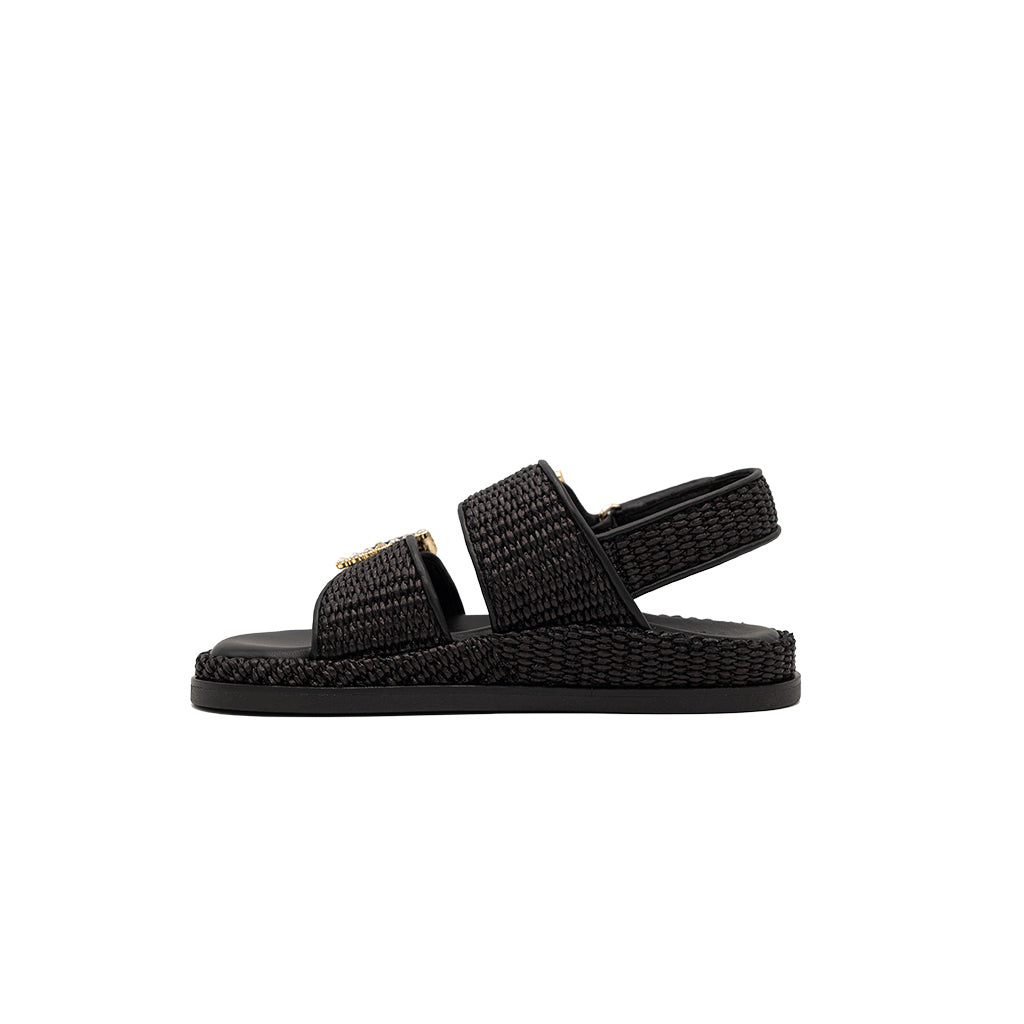 Maya - Black | Sandali in Rafia