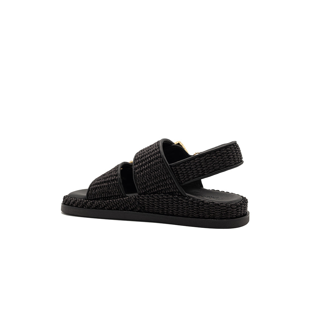 Maya - Black | Sandali in Rafia