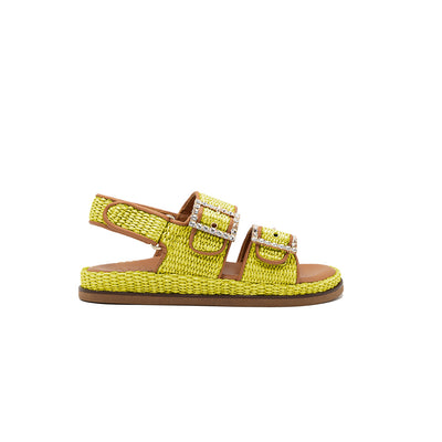Maya - Lime | Sandali in Rafia