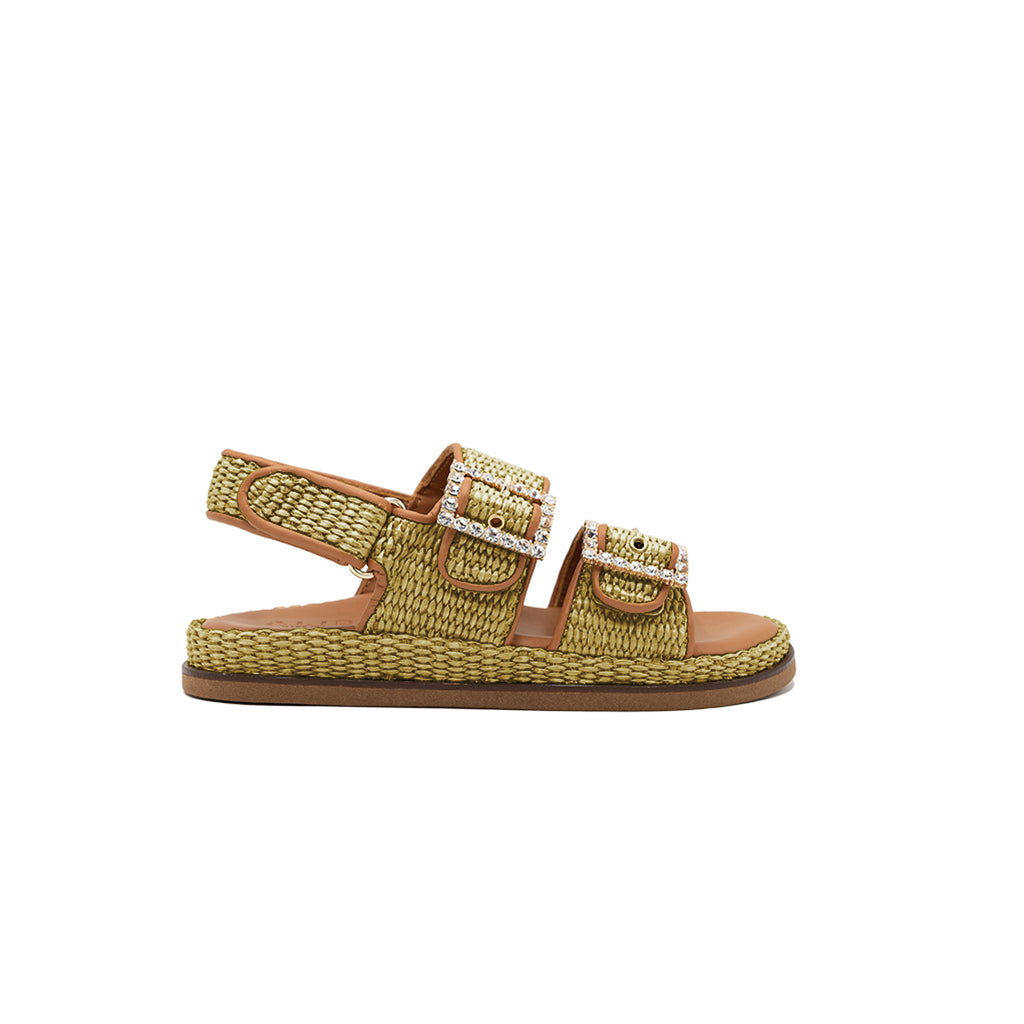 Maya - Olive | Sandali in Rafia