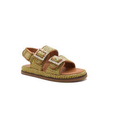 Maya - Olive | Sandali in Rafia