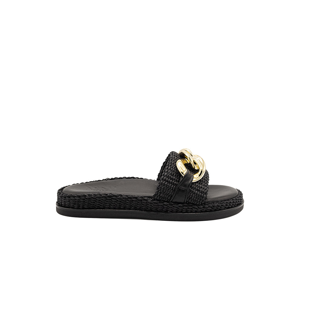 Nancy - Black | Sandalias de Rafia