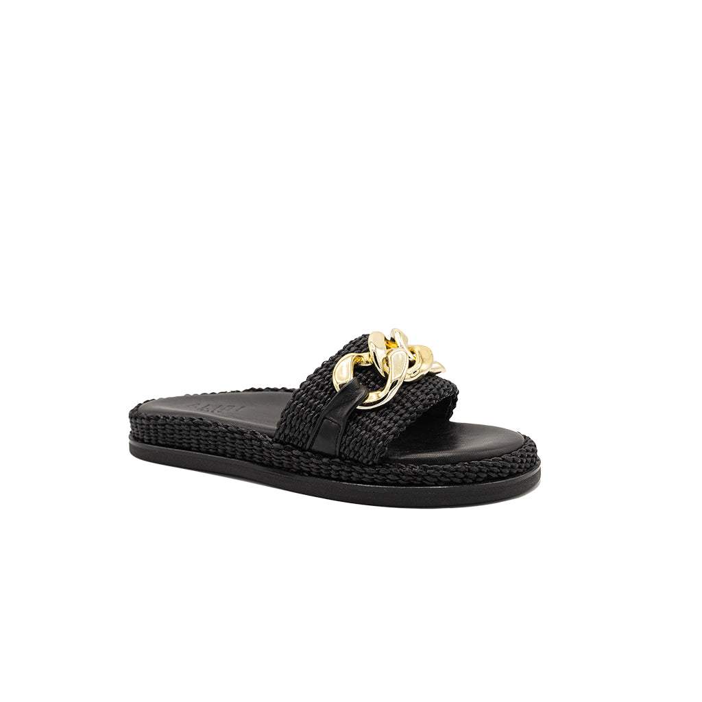 Nancy - Black | Sandalias de Rafia