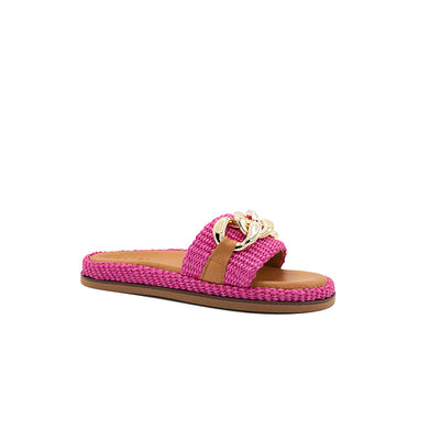 Nancy - Fucsia | Sandalias de Rafia