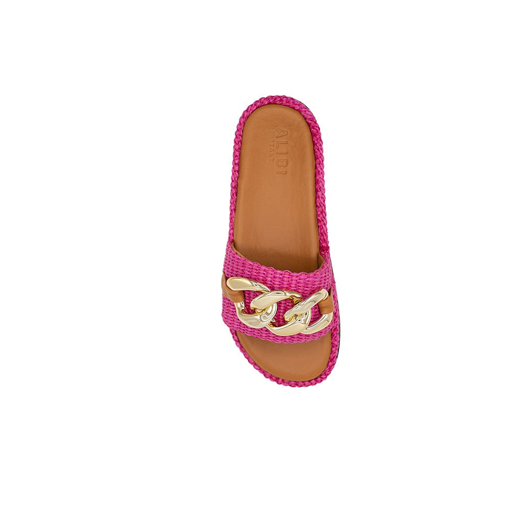 Nancy - Fucsia | Sandalias de Rafia