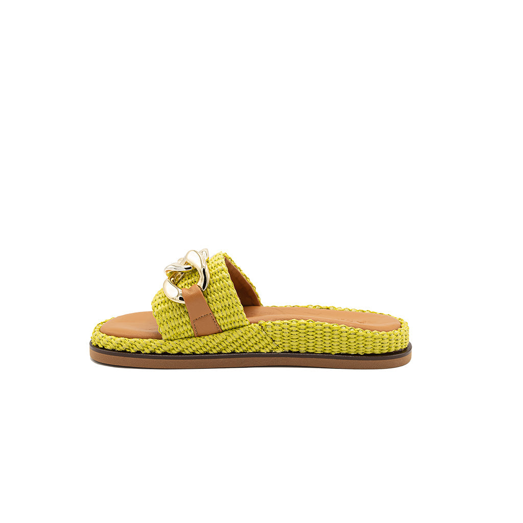 Nancy - Lime | Sandalias de Rafia