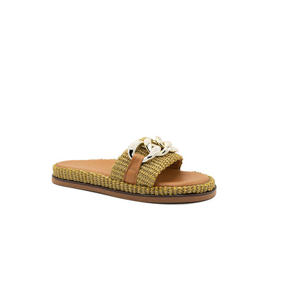 Nancy - Olive | Sandalias de Rafia