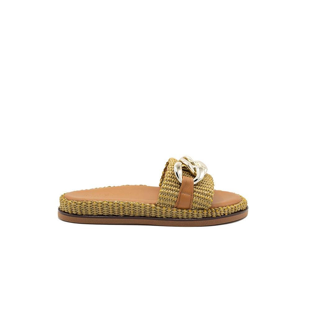 Nancy - Olive | Sandalias de Rafia