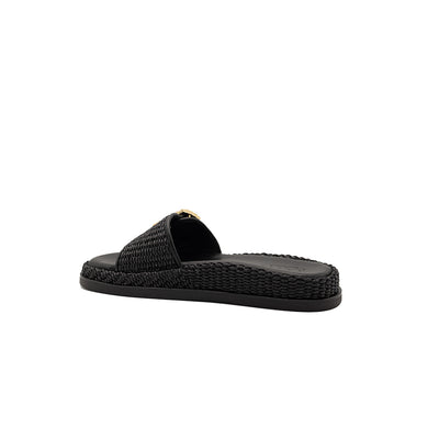 Nina - Noir | Sandales en raphia