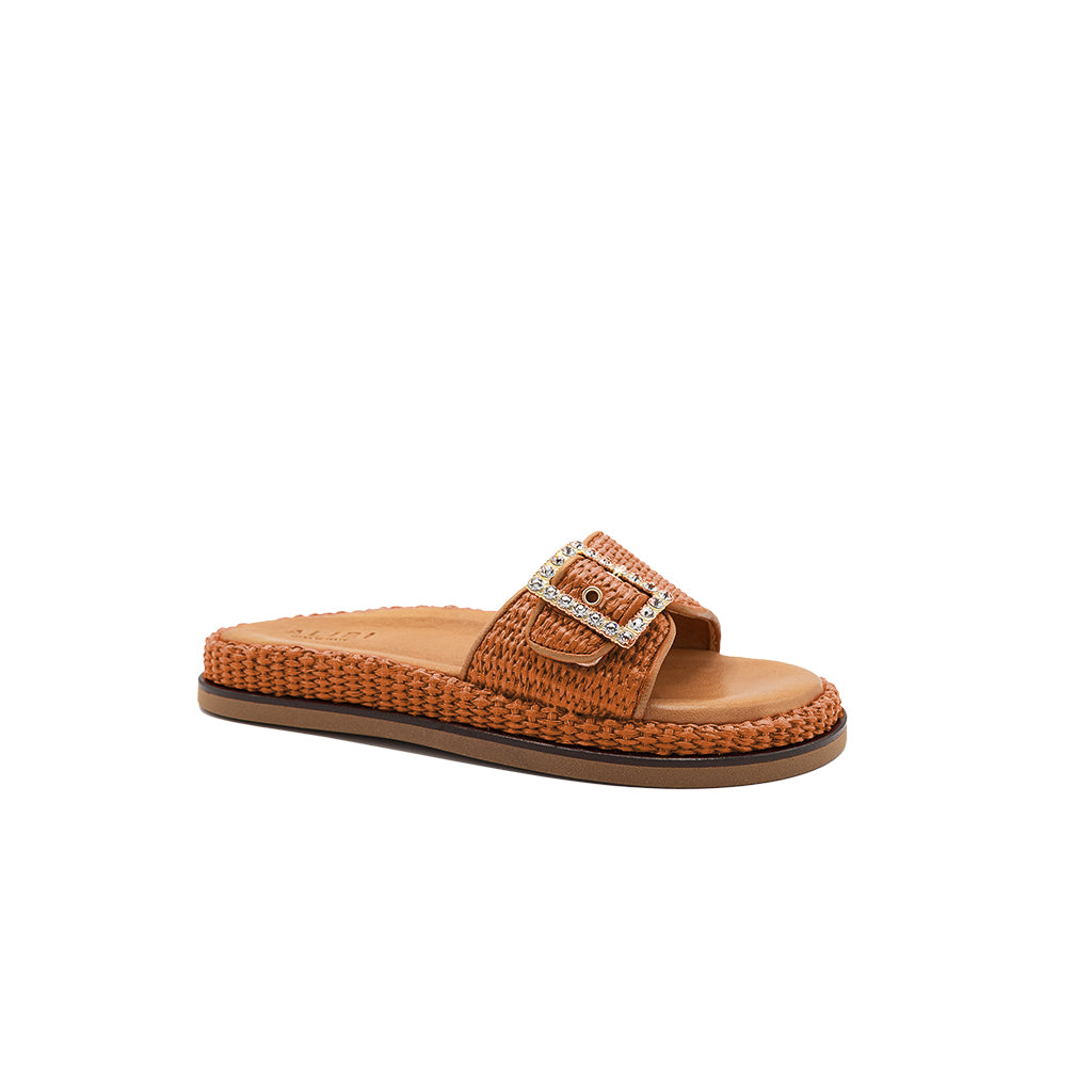 Nina - Brique | Sandales en raphia