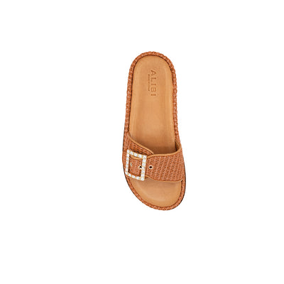 Nina - Brique | Sandales en raphia