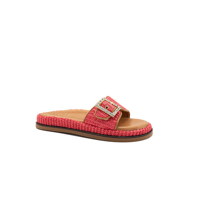 Nina - Coral | Sandalias en Rafia