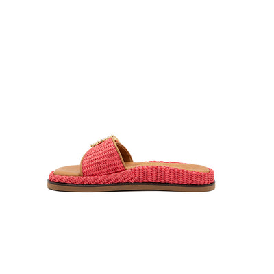 Nina - Coral | Sandalias en Rafia