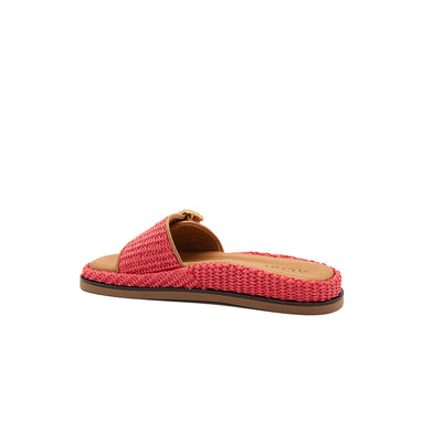 Nina - Coral | Sandalias en Rafia