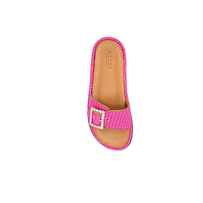 Nina - Fucsia | Sandalias en Rafia