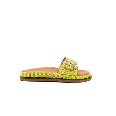 Nina - Lime | Sandalias en Rafia
