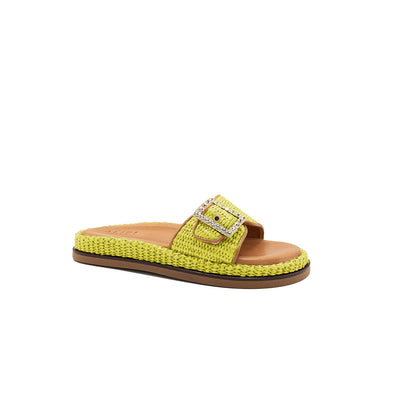 Nina - Lime | Sandalias en Rafia