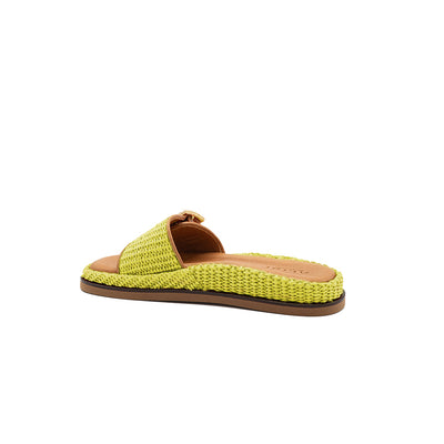 Nina - Lime | Sandalias en Rafia