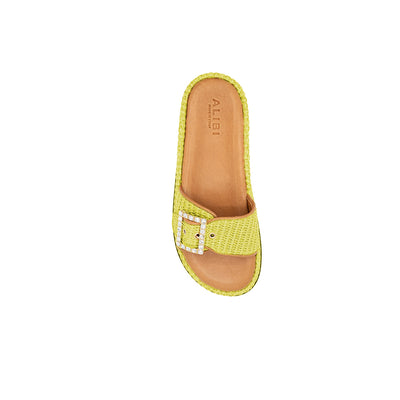 Nina - Lime | Sandalias en Rafia