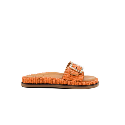Nina - Orange | Sandales en raphia