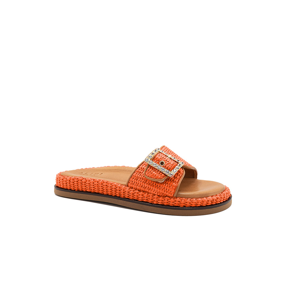 Nina - Orange | Sandales en raphia