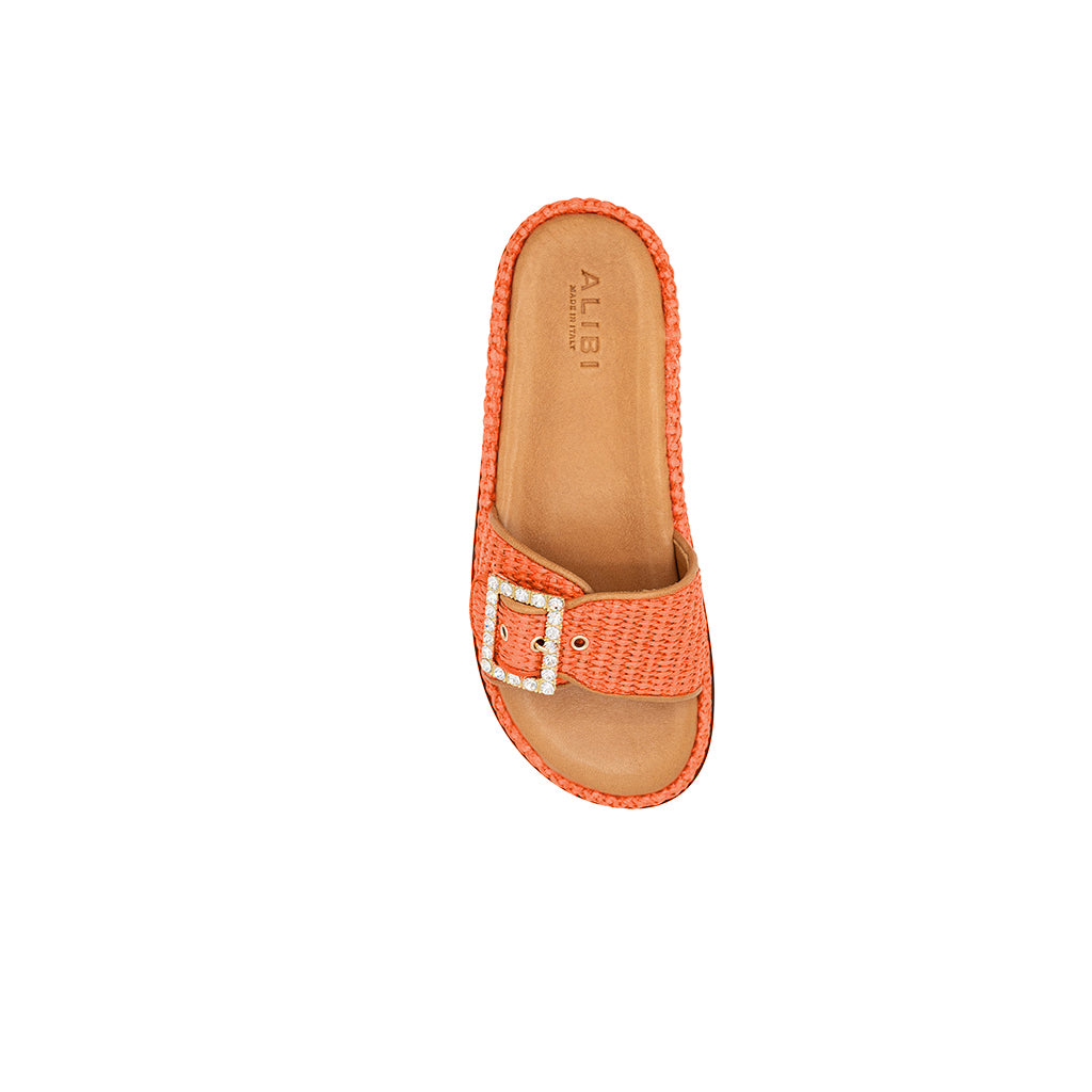 Nina - Orange | Sandales en raphia