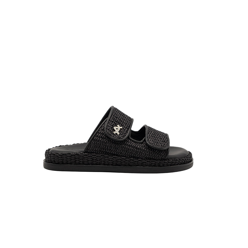 Penny - Noir | Sandales en raphia