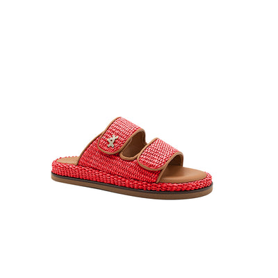 Penny - Corail | Sandales en raphia