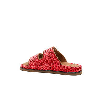 Penny - Corail | Sandales en raphia