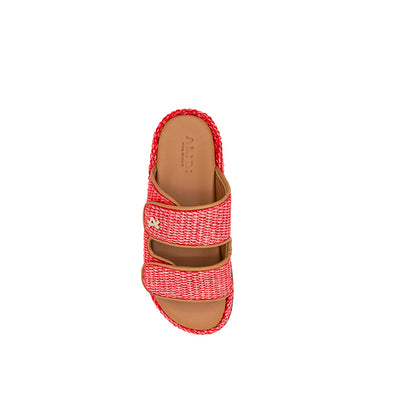 Penny - Corail | Sandales en raphia