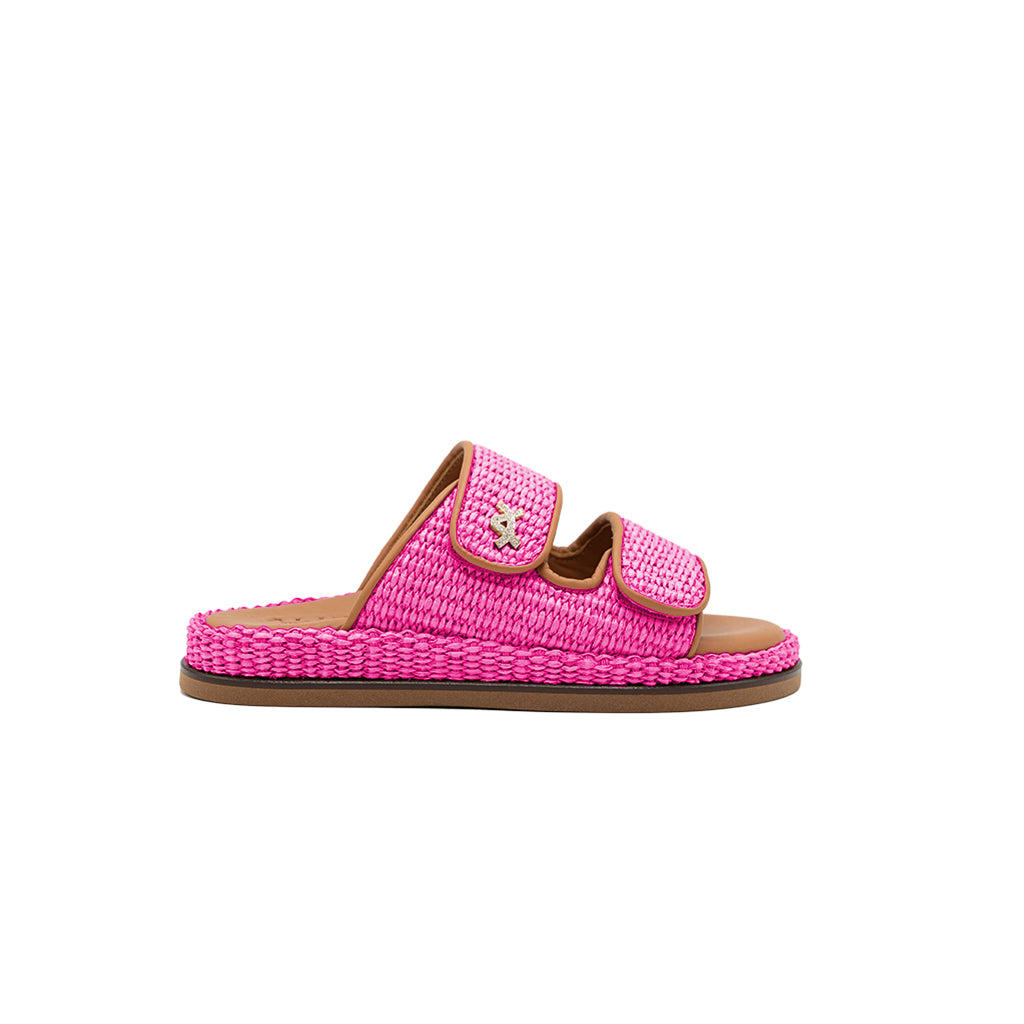 Penny - Fuchsia | Sandales en raphia