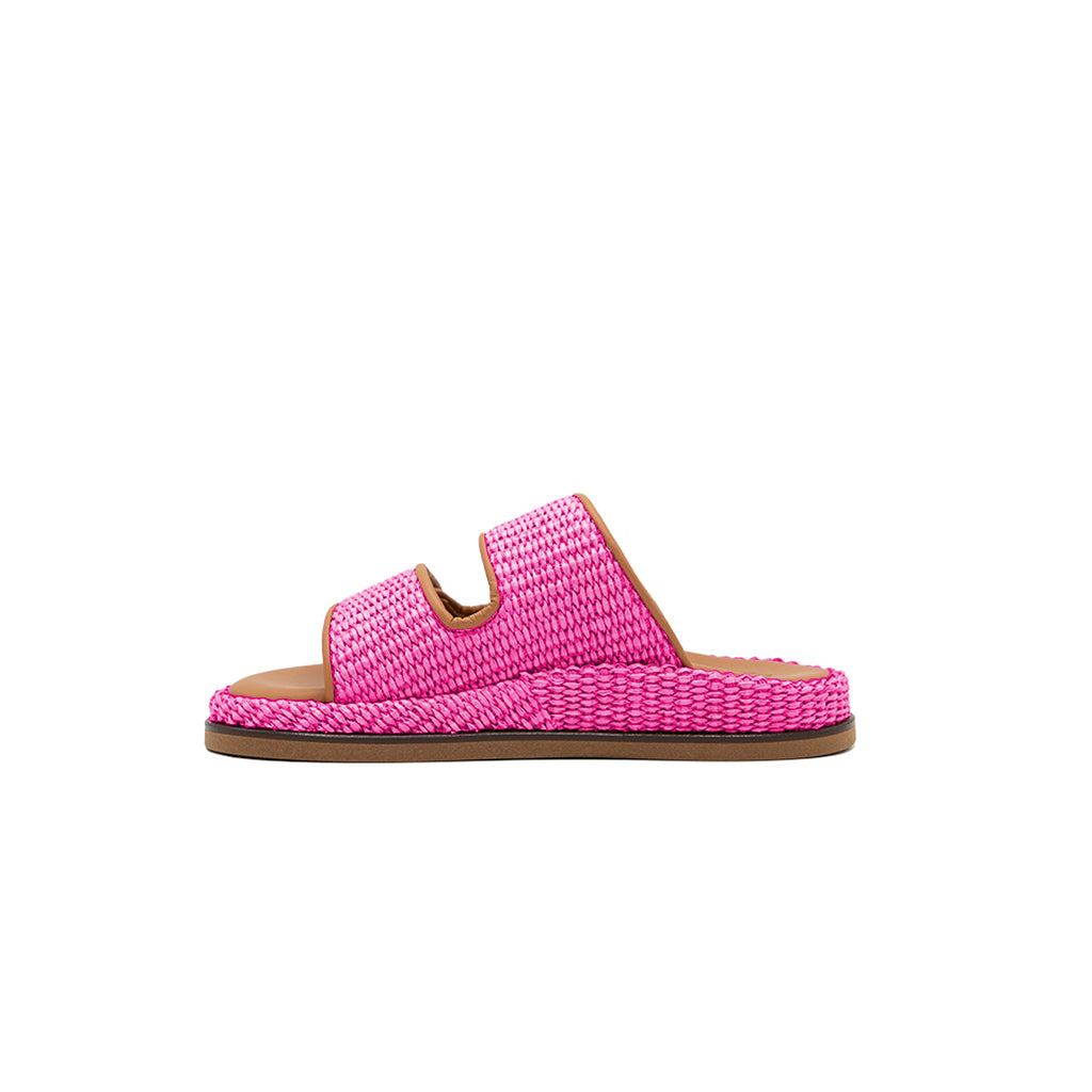 Penny - Fuchsia | Sandales en raphia