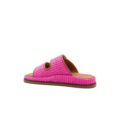 Penny - Fuchsia | Sandales en raphia