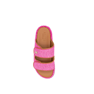 Penny - Fuchsia | Sandales en raphia