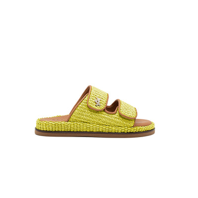 Penny - Citron vert | Sandales en raphia