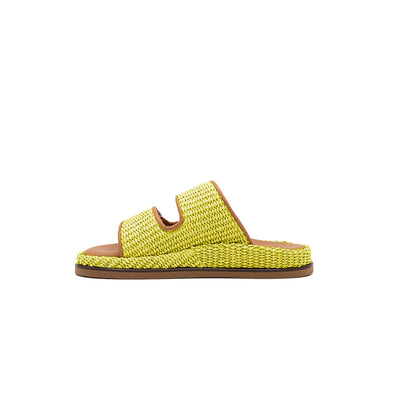 Penny - Citron vert | Sandales en raphia