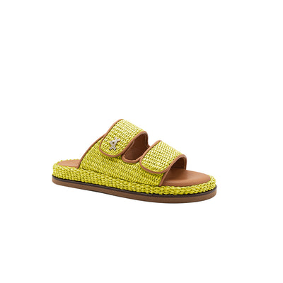 Penny - Citron vert | Sandales en raphia