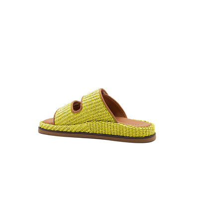 Penny - Citron vert | Sandales en raphia