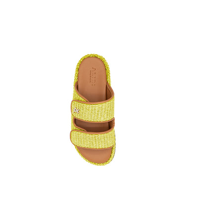 Penny - Citron vert | Sandales en raphia