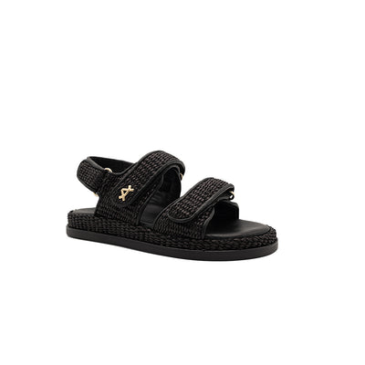 Vera - Black | Sandalias en Rafia