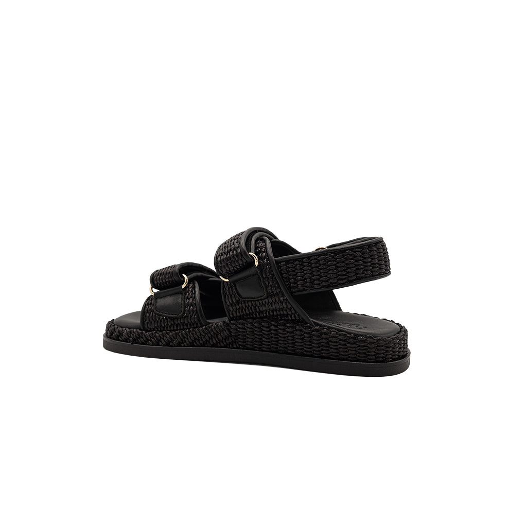 Vera - Black | Sandalias en Rafia