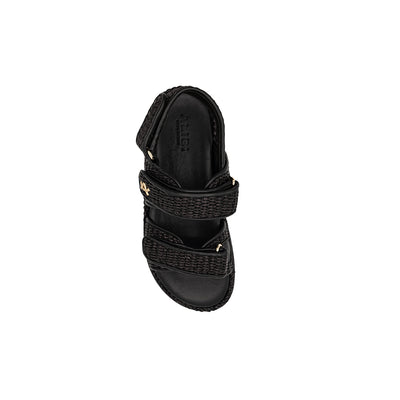 Vera - Black | Sandalias en Rafia