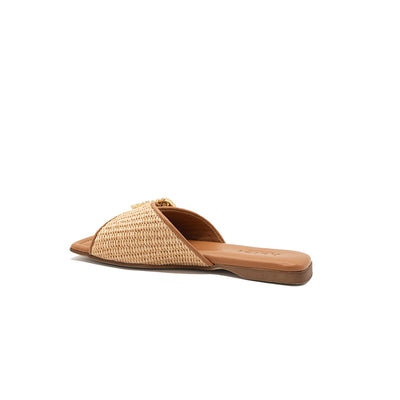 Aïda - Beige | Chaussons en raphia
