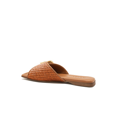 Aida - Brique | Chaussons en raphia
