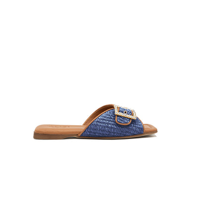 Aida - Marine | Chaussons en raphia