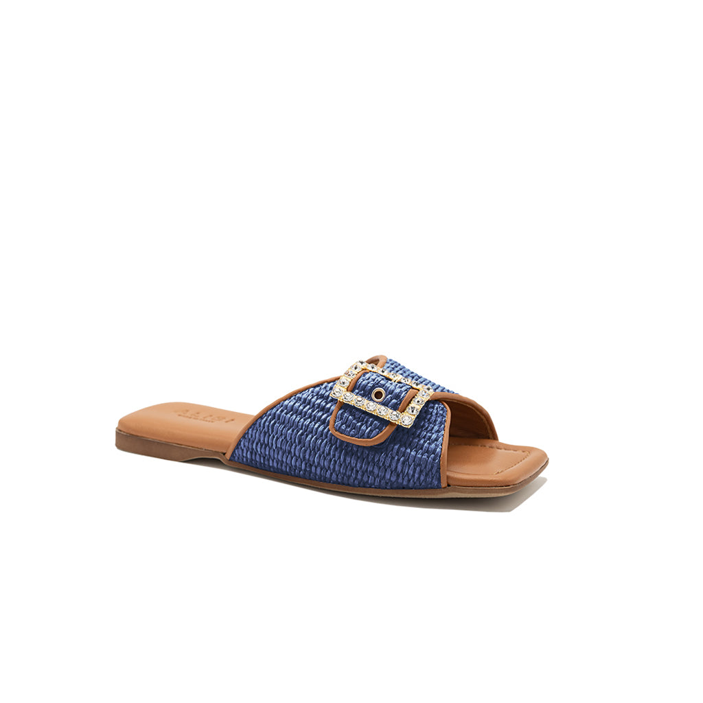 Aida - Marine | Chaussons en raphia