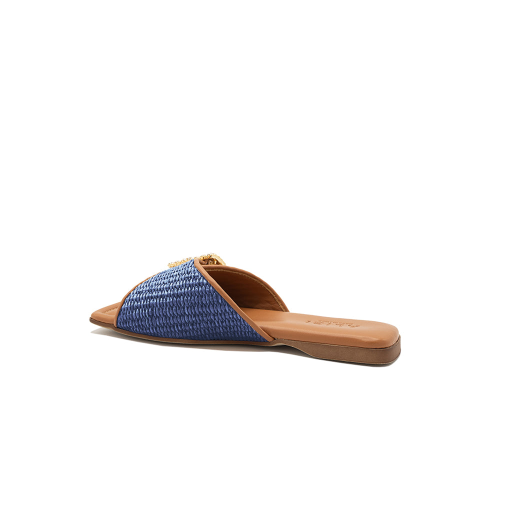 Aida - Marine | Chaussons en raphia