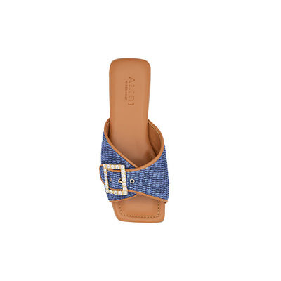 Aida - Marine | Chaussons en raphia